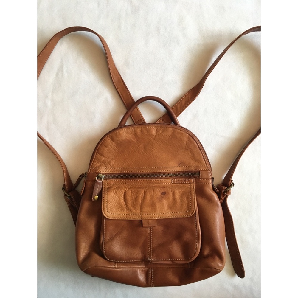 Vintage Fossil Mini Leather Backpack